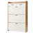 Shoe Cabinet With 3 Hidden Flip Drawers & 2 Storage Drawer,Particle Board Narrow Shoe Storage Cabinet,Freestanding Shoe Organizer Cabinet For Entryway Hallway(White+Walnut), Shoe Storage-56711968
