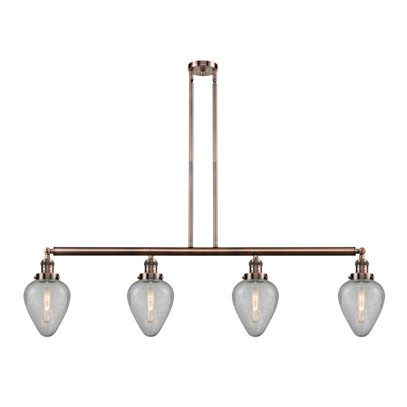 Luminaire suspendu linéaire à 4 lumières pour îlot de cuisine Shauna, Chrome poli, DEL