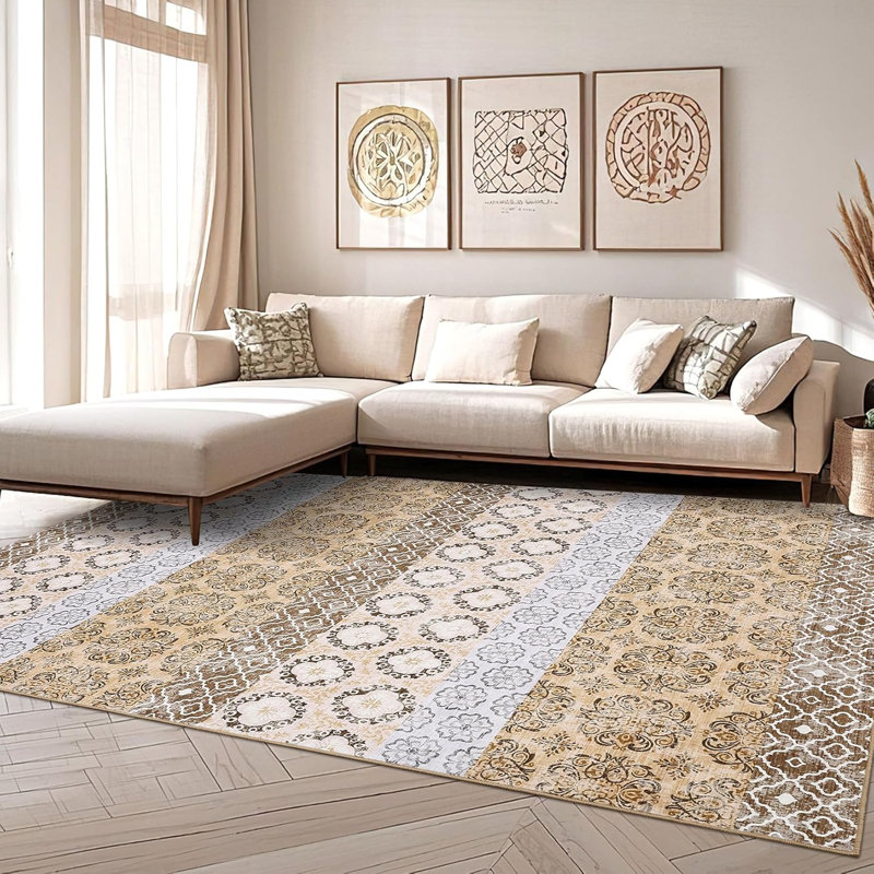 Washable Hallway Rugs Vintage Printed Carpet, Non-Shedding Farmhouse Floor Cover, Foldable Thin Accent Rugs, Easy Cleaning, for Bedroom, Kitchen, Laundry