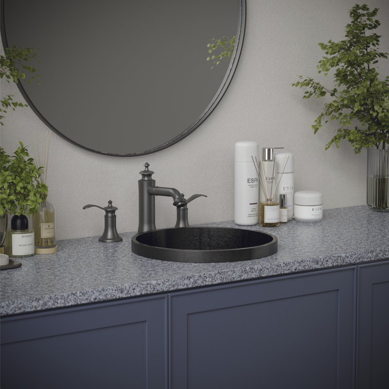 2-handle Bathroom Faucet with Drain Assembly, Gunmetal Gray