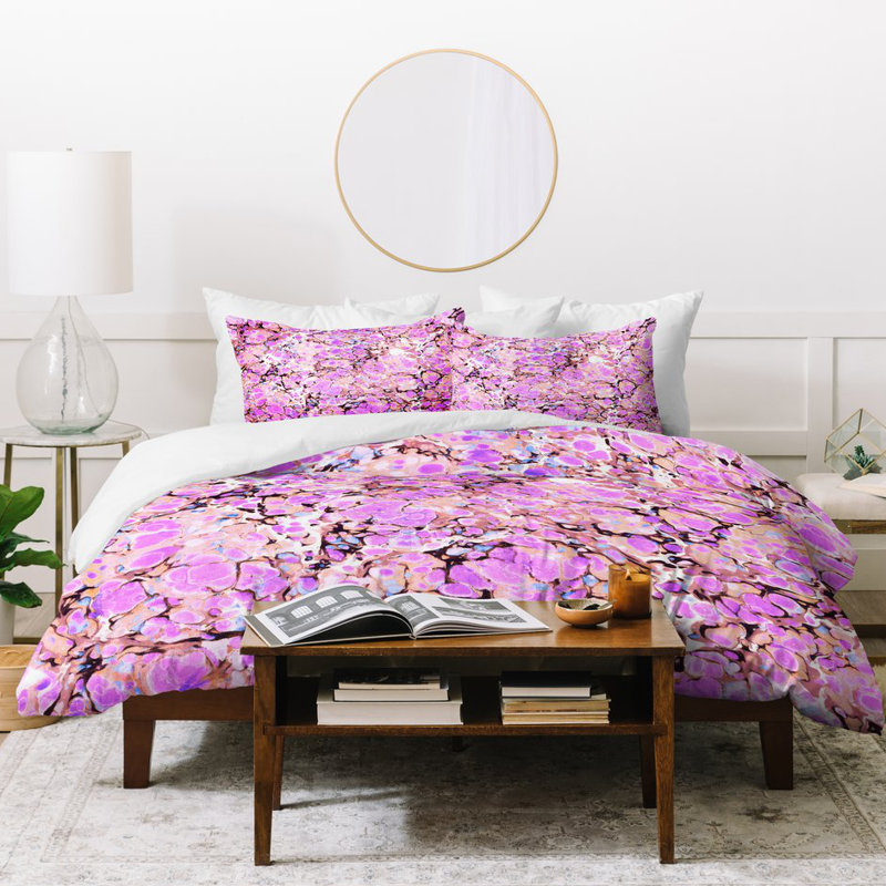 Housse de couette lilas marble bubble, Housse de couette pour très grand lit