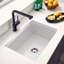 Houzer 26 in White Fireclay Undermount Single Bowl Kitchen Sink w/ Strainer, Grid - PTU-2800 WH-C
