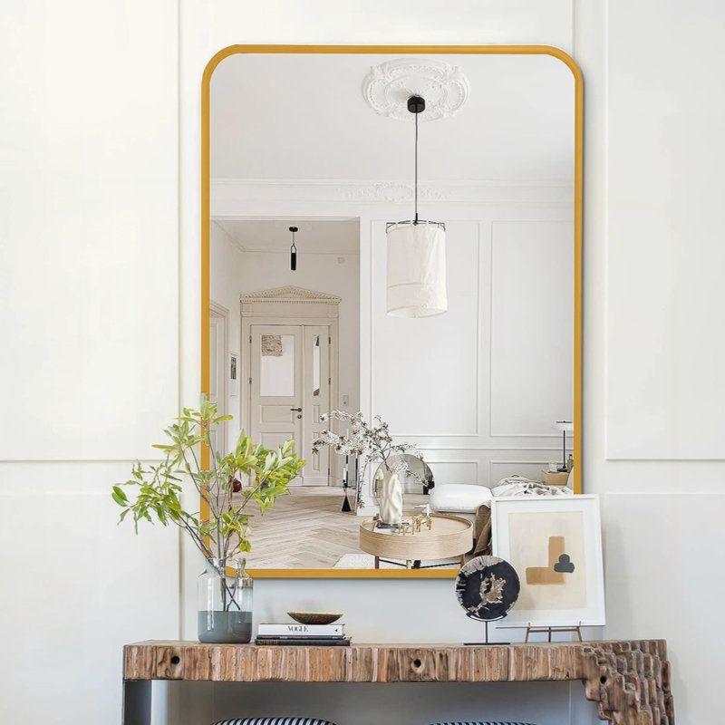 Miroir mural pour salle de bain, Doré, 30 po x 22 po
