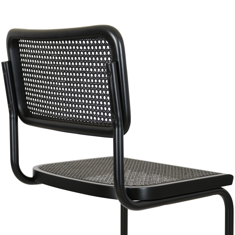 Marcel Breuer Cesca Cane Cantilever Dining Side Chair, Black