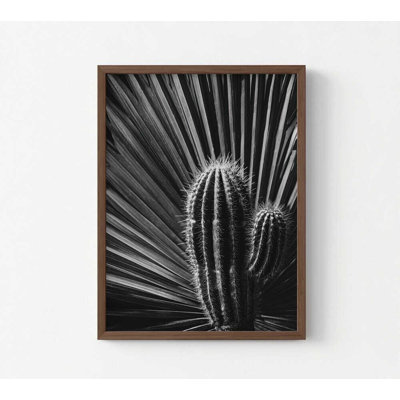 Impression de cactus ombres, noir et blanc minimaliste