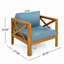 Fauteuil club d'extérieur en bois d'acacia avec coussins (ensemble de 2), ensemble de conversation, coussin-129601832-129601834