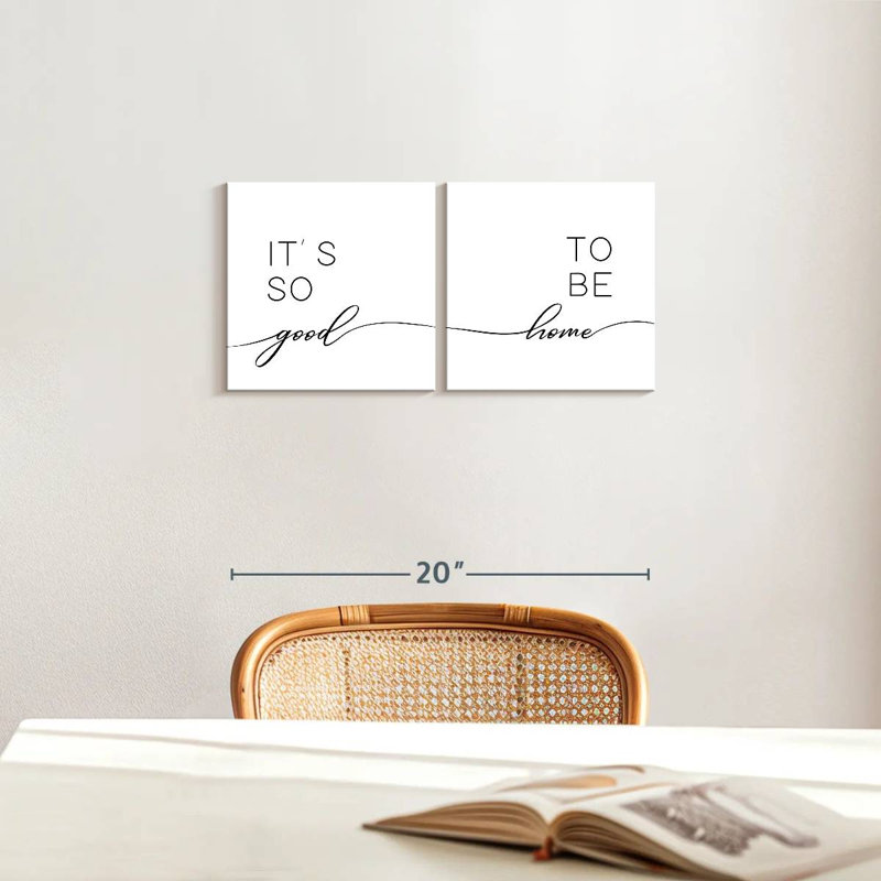 «So Good To Be Home Typographie II», reproduction sur toile, H 21 po x l 10 po x P 1,25 po