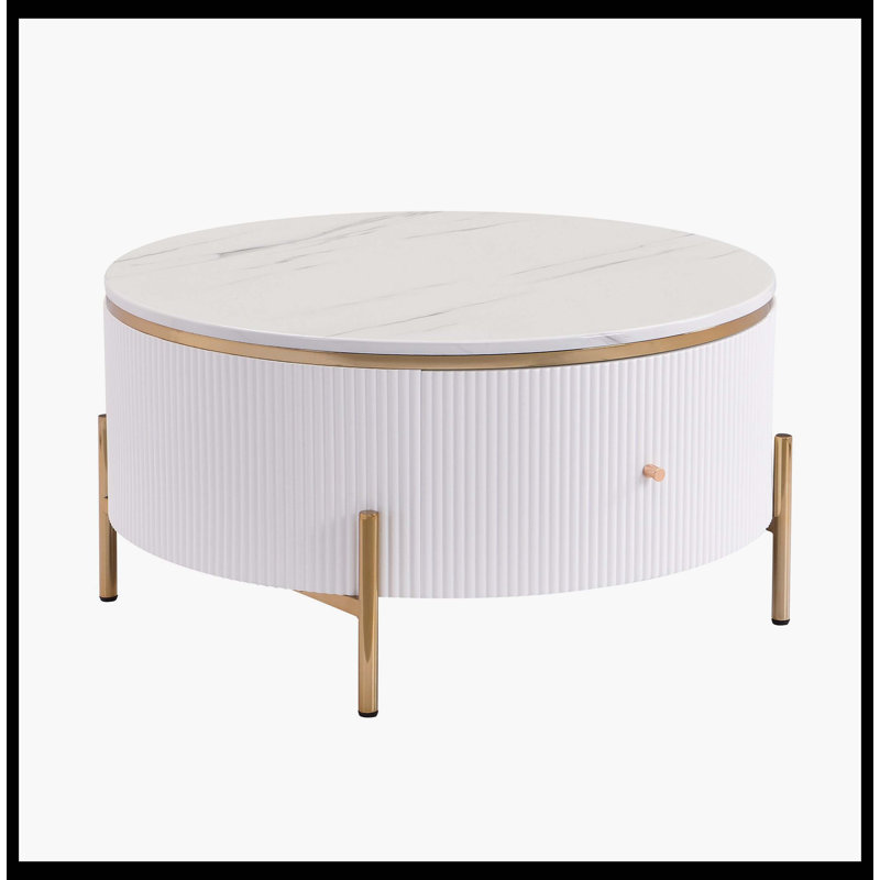 Table basse moderne avec 2 grands tiroirs de rangement Modern (31,5 po)