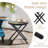 Folding Patio Side Table with Tempered Glass Tabletop