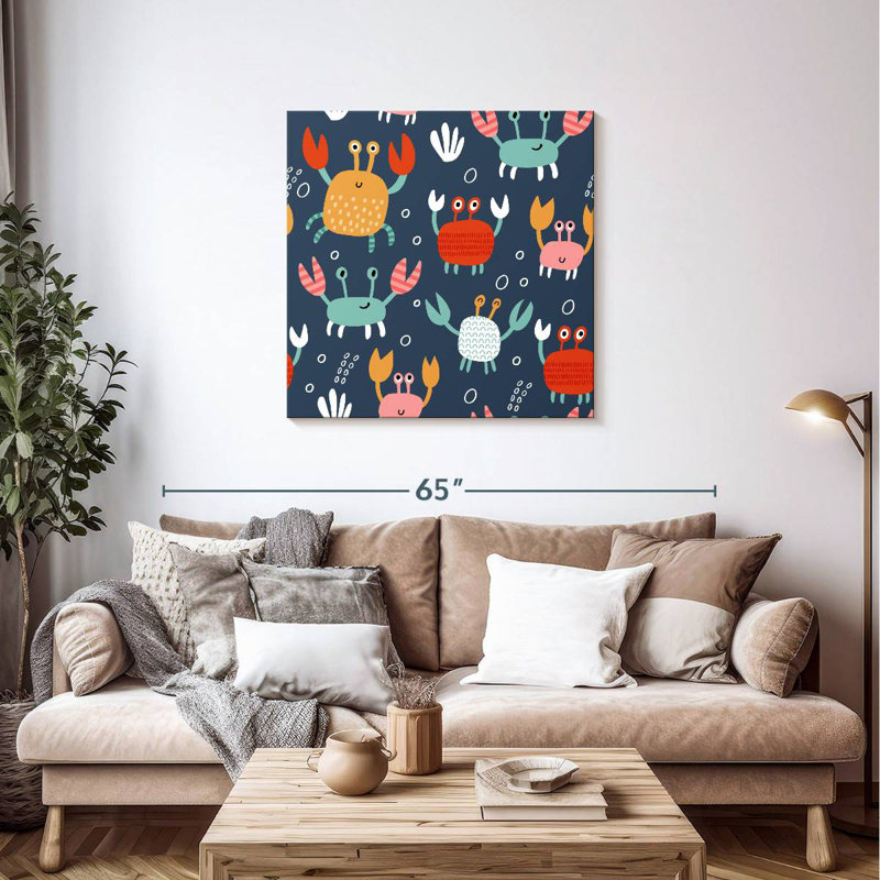 Pattern Of Cute Crabs, 36" H x 36" W