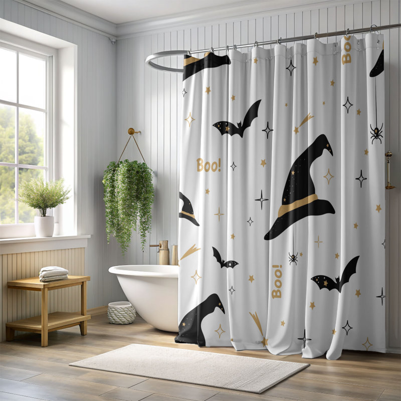 Rideau de douche standard 1 pièce Monster, H 74 po x l 35 po