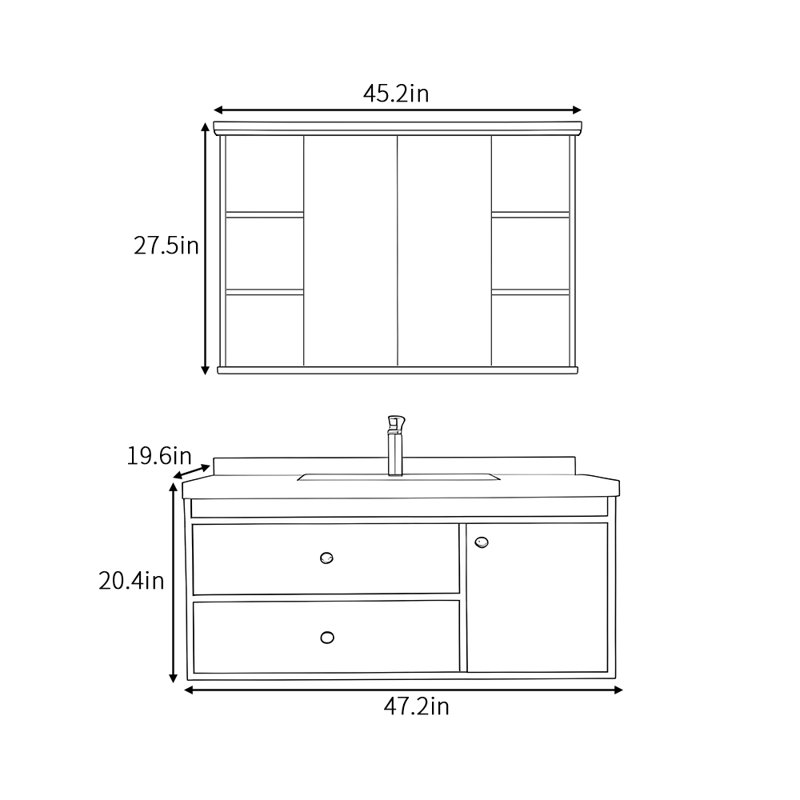 Modern light luxury style bathroom cabinet