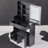 Compact 29.2-Inch Left Drawer Vanity Table Set with Tri-Color LED Mirror, Cushioned Stool, and High Storage Capacity for Small Spaces-494990379