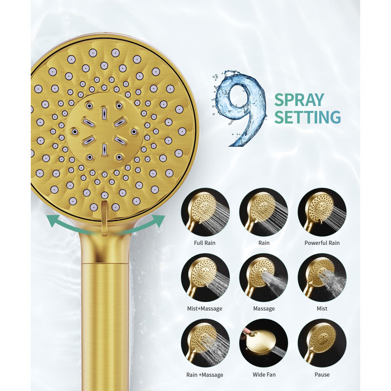 Filtered Shower Head With Handheld, High Pressure, 9 Spray Mode Showerhead, With 4 Filters, Detachable Shower Head