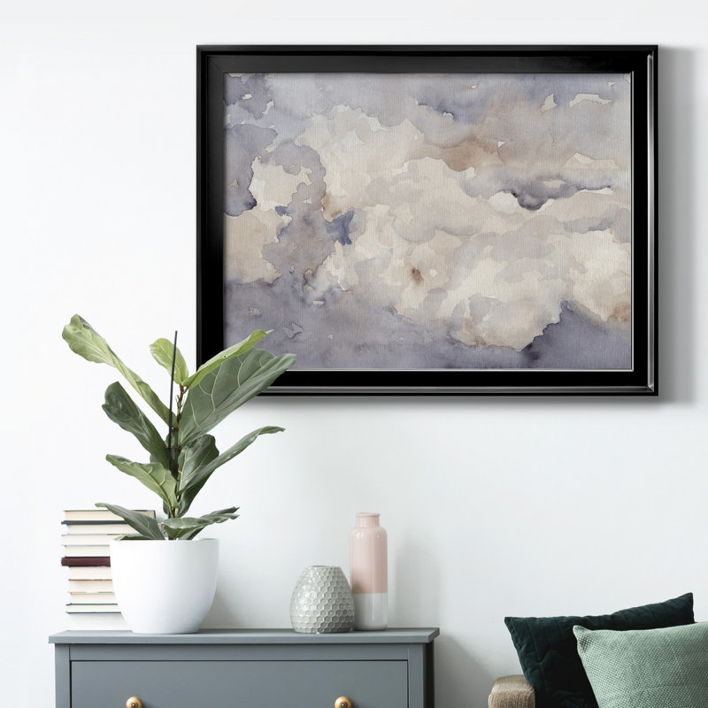 Clouds In Neutral II - peinture encadrée, Noir, H 22,5 po x l 30,5 po x P 1 po, Pas de tapis