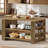 59-Inch Brown Kitchen Island Table with Large Worktop, Stable Structure, 3-Tier Storage Farmhouse Coffee Station Microwave Stand for Home, Dining Room