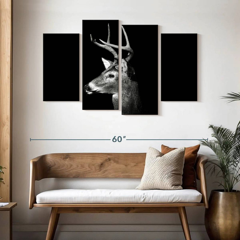 White Tailed Buck, H 32 po x l 52 po