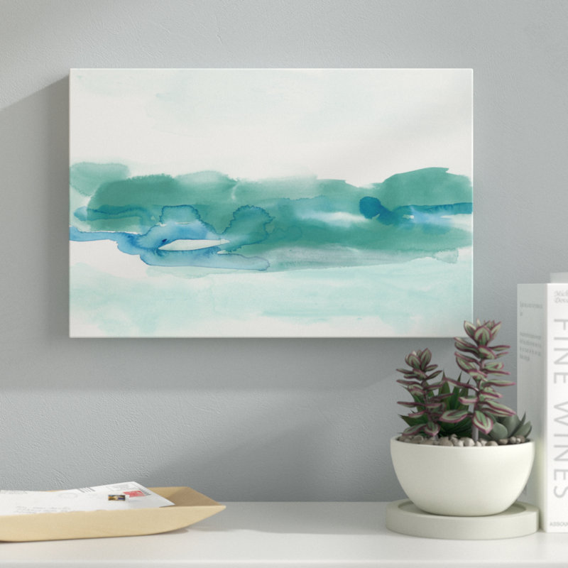 'Coast I' by June Erica Vess - Painting Print, 30cm H x 46cm W, Black Floater Framed