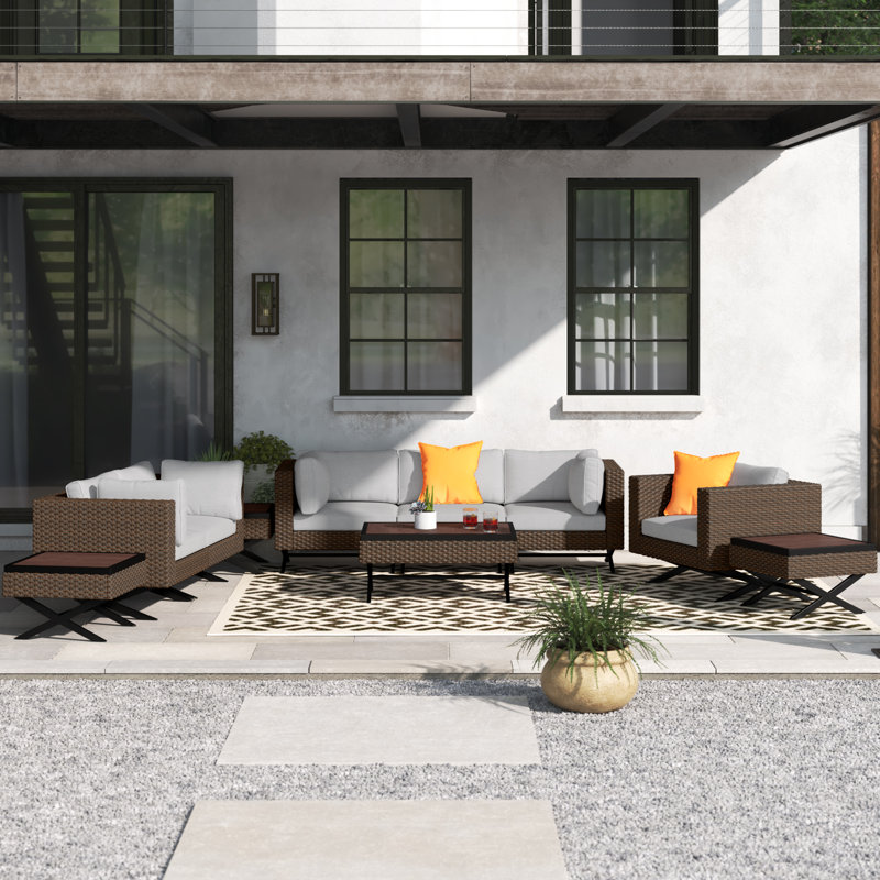 Boydston 7 - Person Patio Conversation Set with Cushions