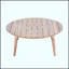 Table basse Verona d'extérieur ronde en bois d'acacia, durable et élégante pour les rassemblements inspirés de la nature
