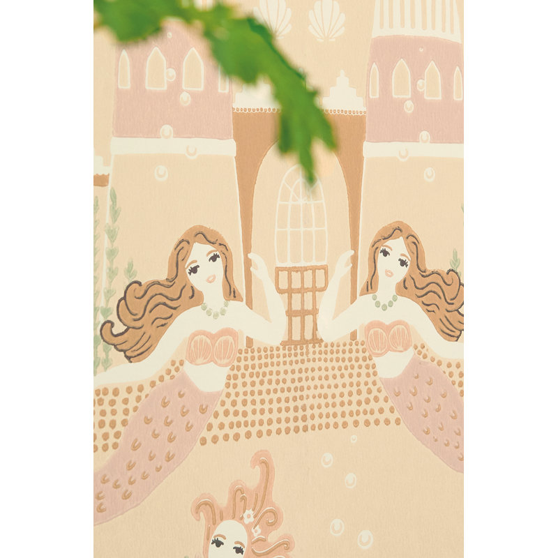 Papier peint récif sirène beige sable