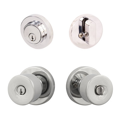 Bergen Round Entry Knobset with Modern Deadbolt
