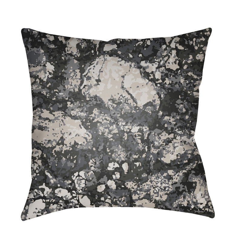 Textures Indoor/Outdoor Square Throw Pillow, Black