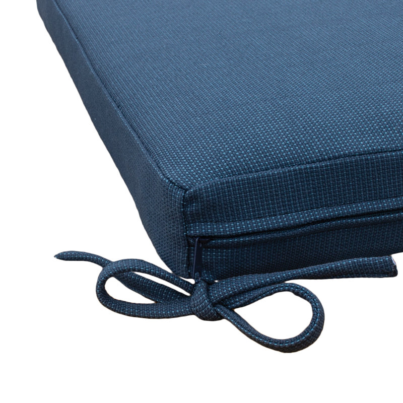 Coussin de banc d'extérieur Tommy Bahama, Sunbrella résistant à la décoloration et à l'eau pour les balancelles, les bancs de jardin et les canapés, l 48 po x P 16 po, épaisseur de 2,5 po, réversible, bambou baie de cobalt