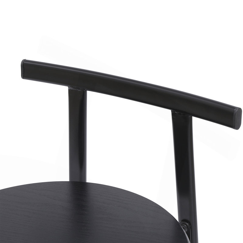 Ensemble de 3 tabourets de bar 27 po H 27 po avec repose-pieds moderne pour comptoir (noir et noir), Noir