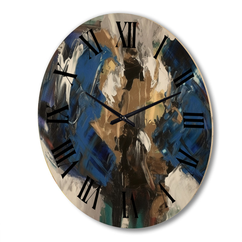 Horloge murale en bois massif Selman, Très grand