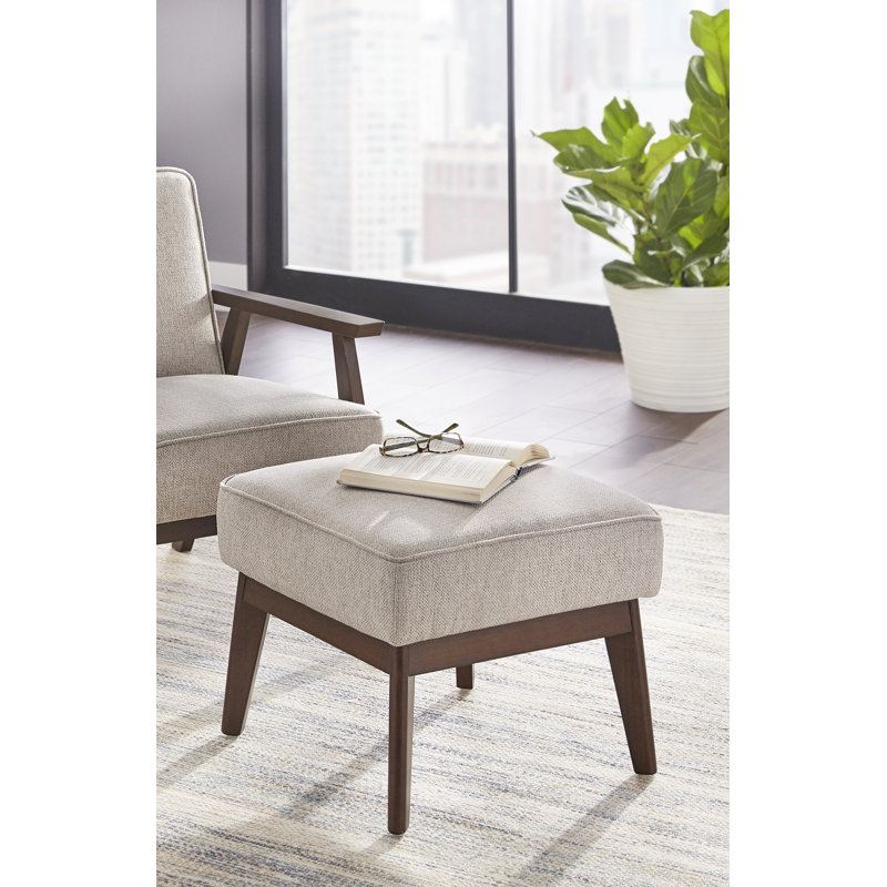 Janaesha Upholstered Ottoman, Gray Polyester