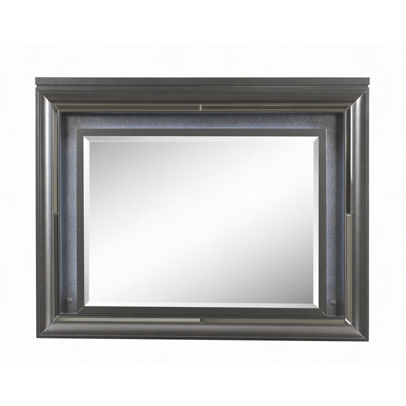 Gray Finish Mirror W/Led