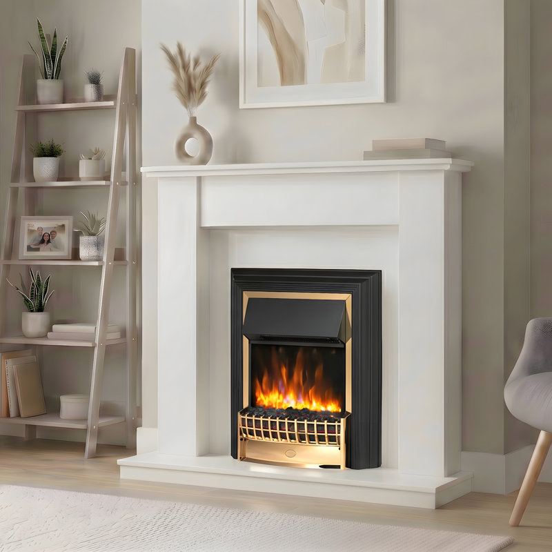 Dimplex Cheriton Deluxe Optiflame free standing electric flame effect fire, 63.9cm W, Brass