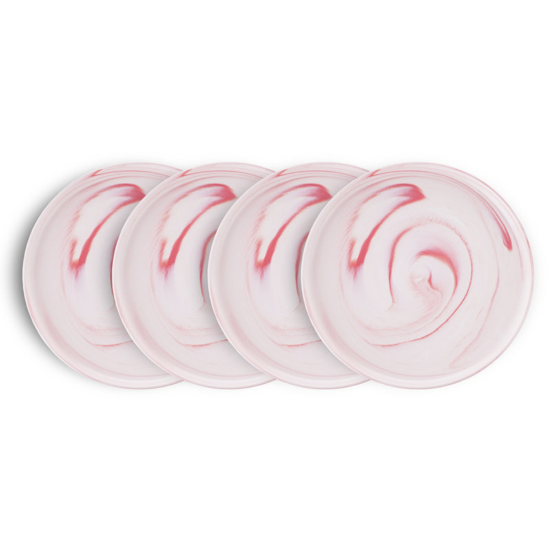 Stone Lain Brighton 4-Piece Salad Plate Set Porcelain, Pink
