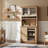 35.4" Freestanding Garage Storage Cabinet with Hutch, Adjustable Shelves, Drawer, Pull-Out Trays & Workstation-1954490485