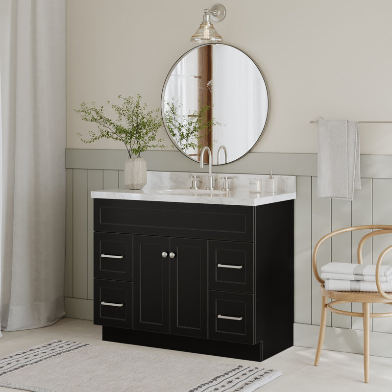 Paulla 42'' Single Bathroom Vanity Base Only, Black