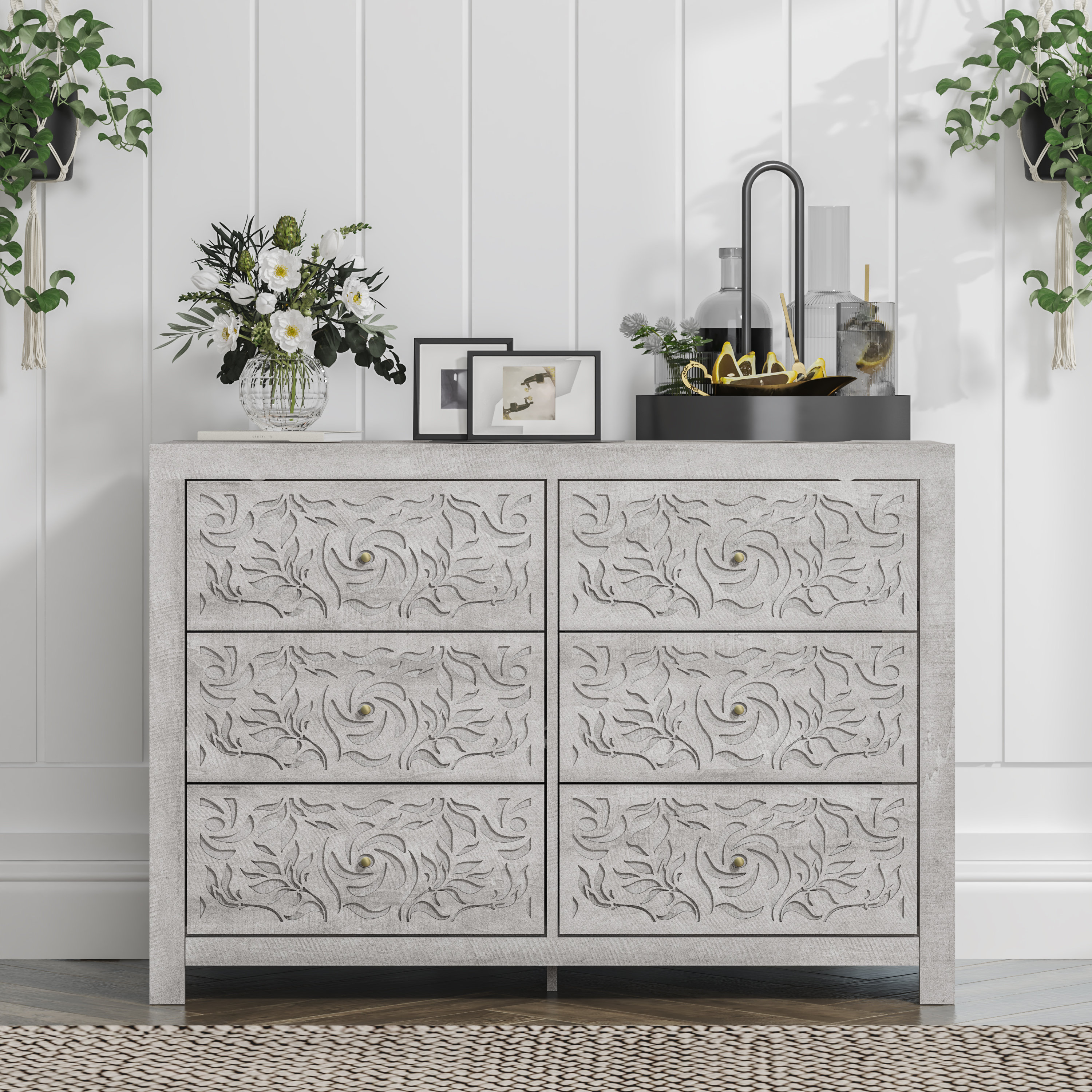 August Grove Commode 6 tiroirs (verrouillable) L 45,4 po Lukasik ...