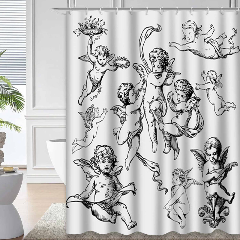 Rideau de douche imperméable à l'eau avec 12 crochets, L 72 po x l 72 po