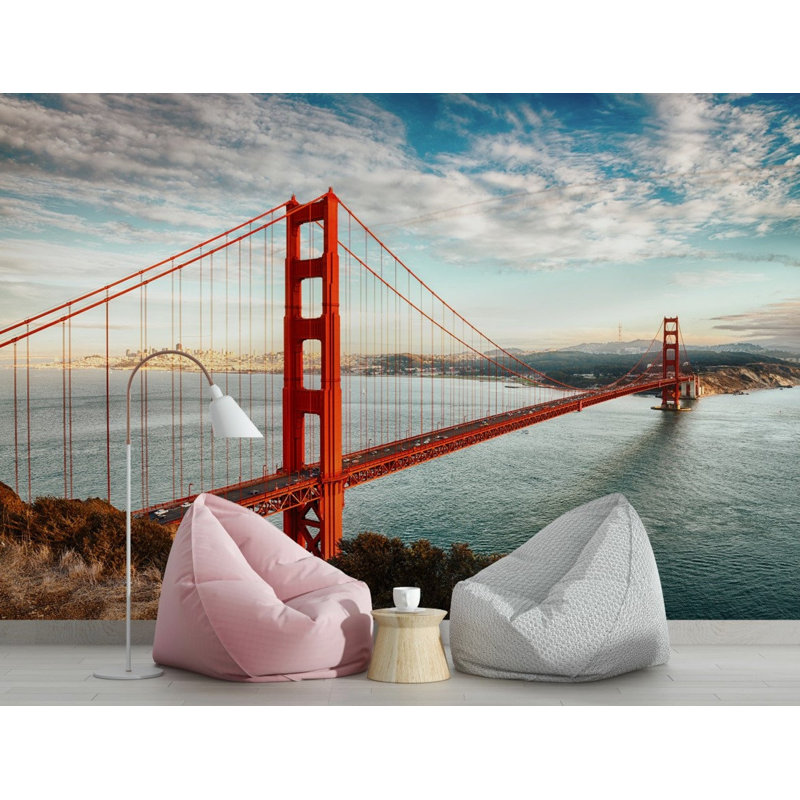 Papier peint amovible Golden Gate Bridge San Francisco, L 48,96 po x L 75 po