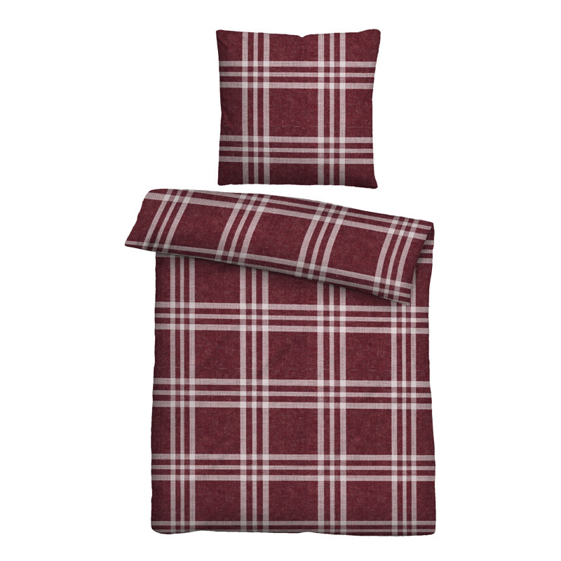 Flannel 30 TC Duvet Cover Set, Single, Burgundy
