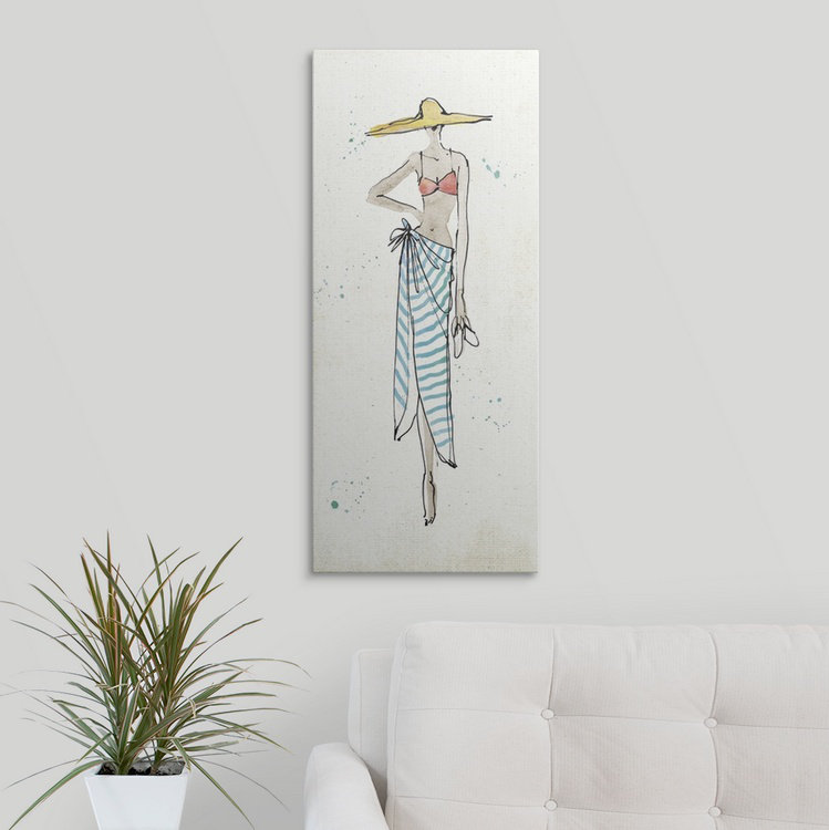 Algona «Beach Divas III» par Anne Tavoletti, reproduction d'art, H 48 po x l 21 po x P 1,5 po, Toile