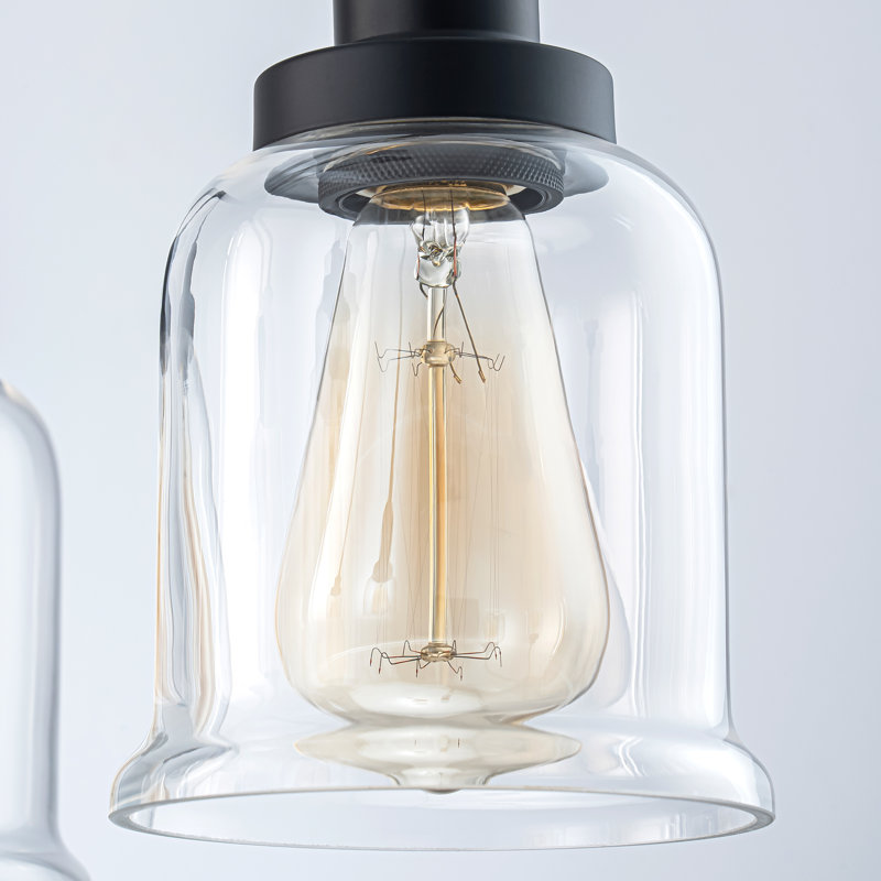 Lustre suspendu en verre transparent à 5 lumières Flarescape