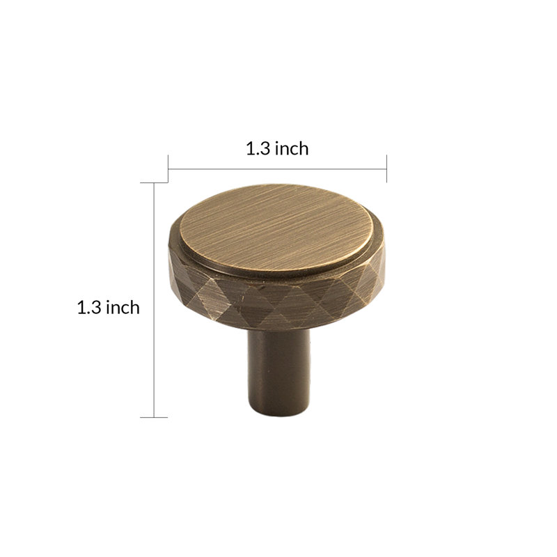 1-3/10" Diameter Circle Knob, Antique Brass