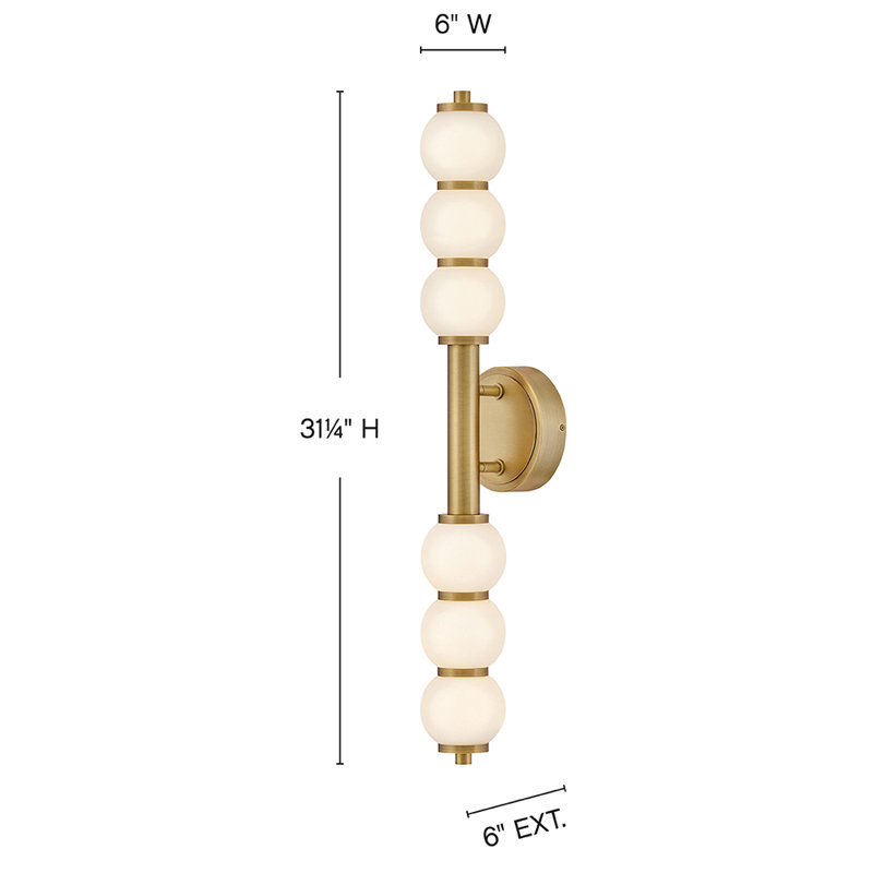 Trigo 1 - Light LED Bath Bar by Lisa McDennon, Lacquered Brass