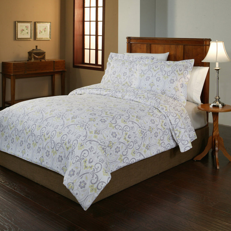 Meadow Cotton Flannel Floral Duvet Cover, Twin/Twin XL