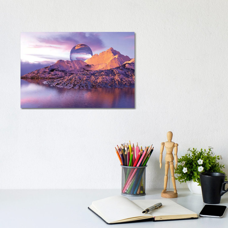 Frozen Mountains In The Sea by Mike Kiev - Wrapped Canvas Print, 20.32 cm H x 30.48 cm W
