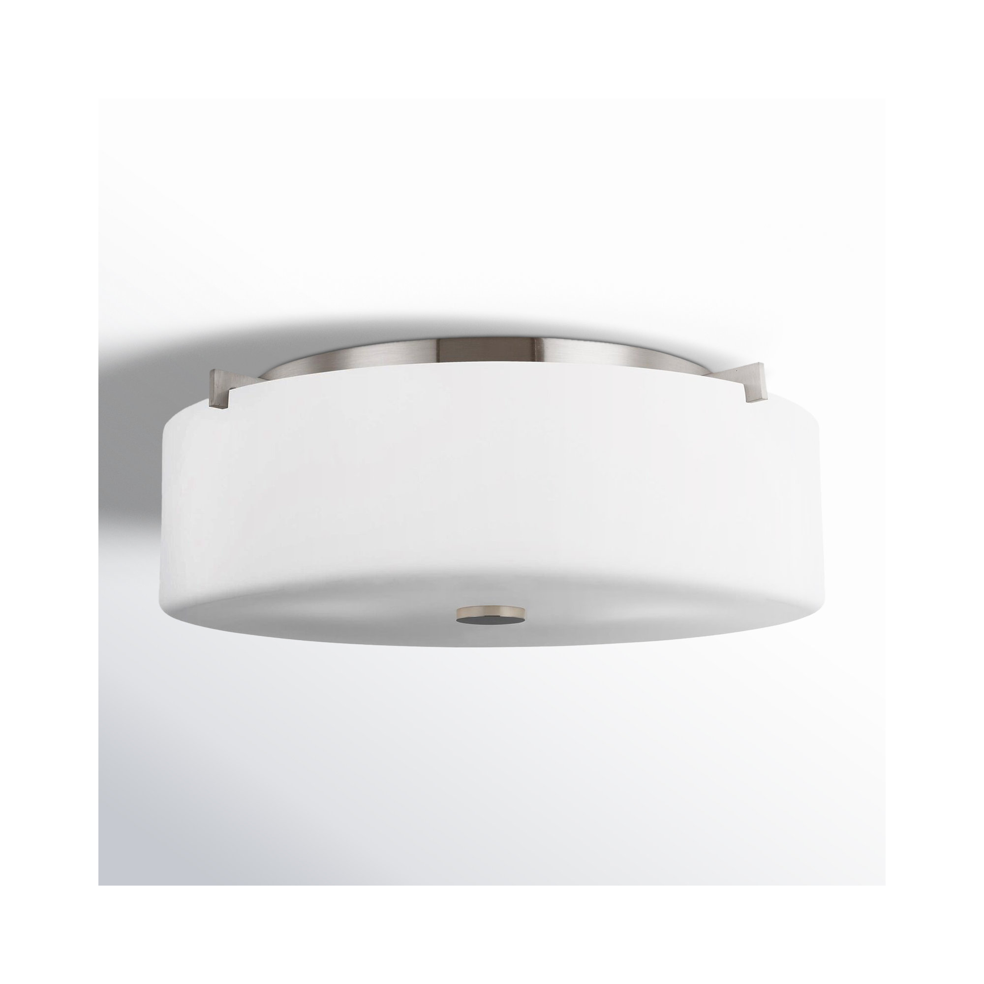 Spencer 3 Light Glass Flush Mount, No, Brushed Steel, No