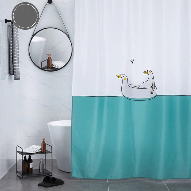 Rideau de douche en polyester avec crochets