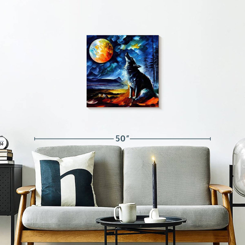 Brampt Moonlit Wolf I, 20" H x 20" W