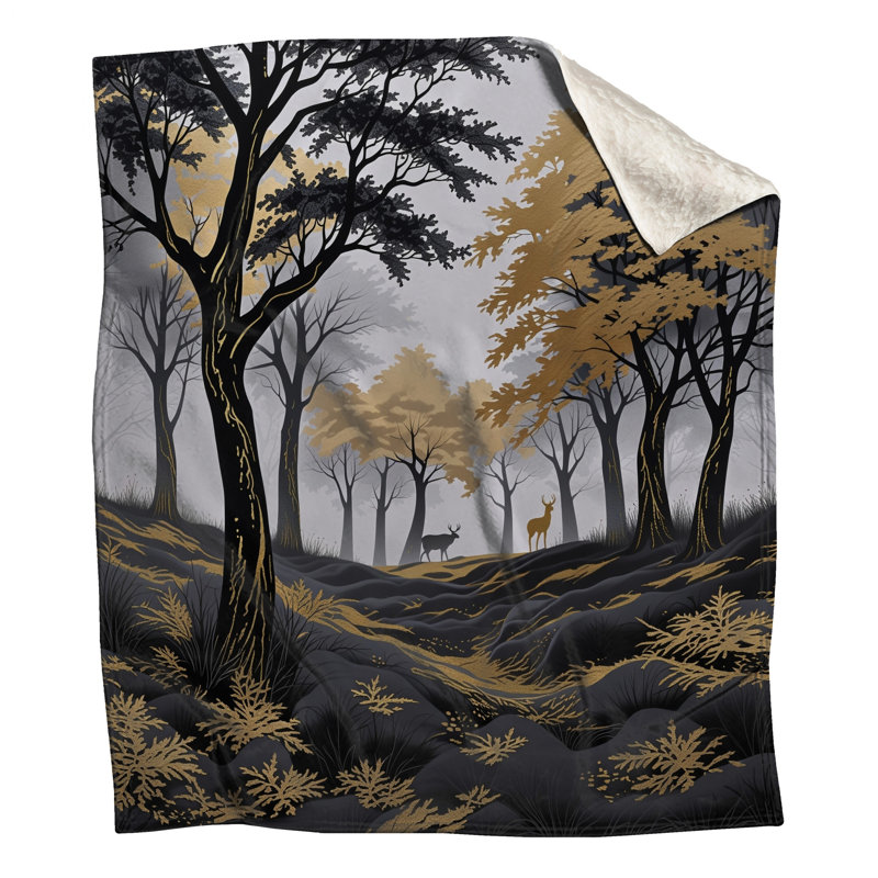 Couvertures de forêt noire et noire, 50in W x 60in H